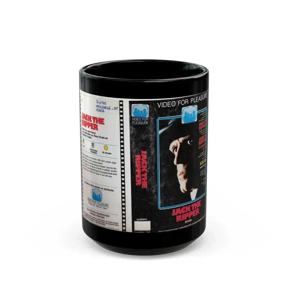 JACK THE RIPPER VIDEO FOR PLEASURE (VHS COVER) - Black Coffee Mug 15oz - Go Mug Yourself