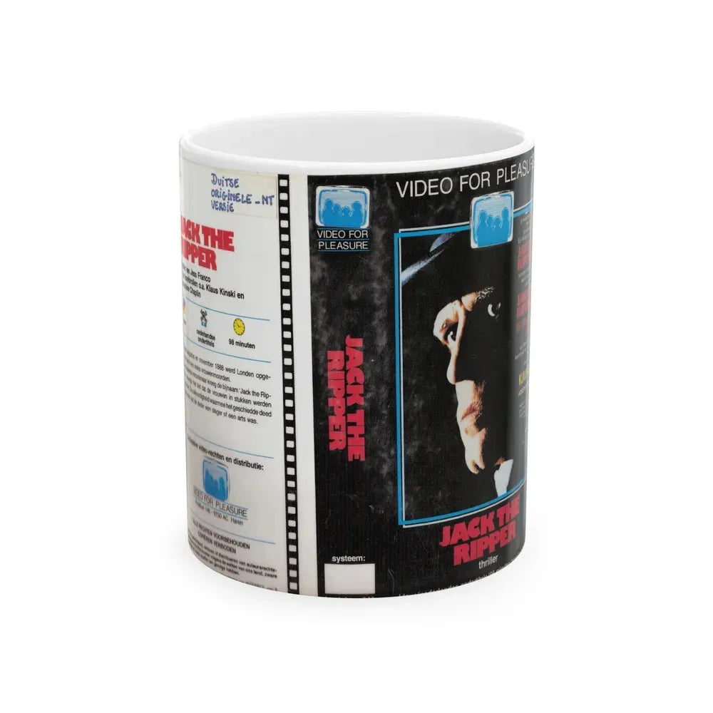 JACK THE RIPPER VIDEO FOR PLEASURE (VHS COVER) - White Coffee Mug 11oz - Go Mug Yourself