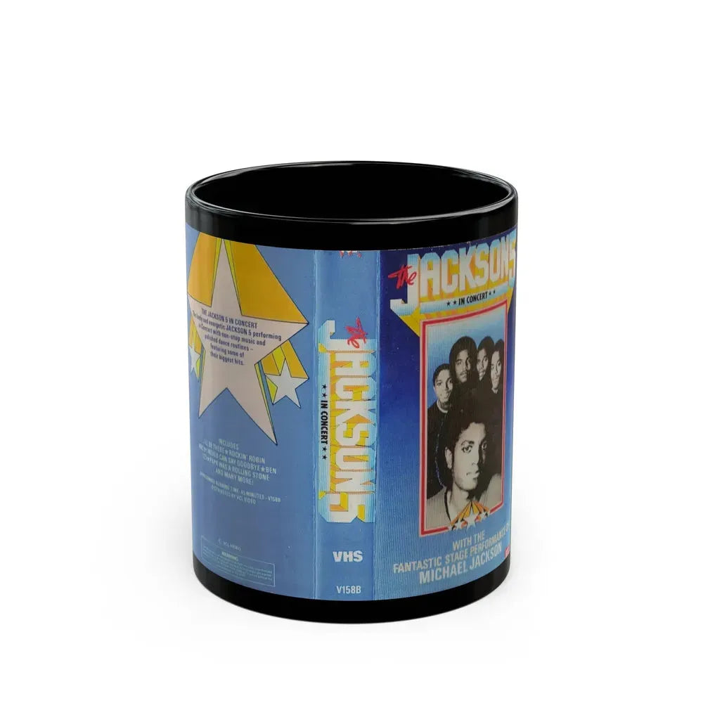 JACKSON 5 IN CONCERT (VHS COVER) - Black Coffee Mug 11oz - Go Mug Yourself