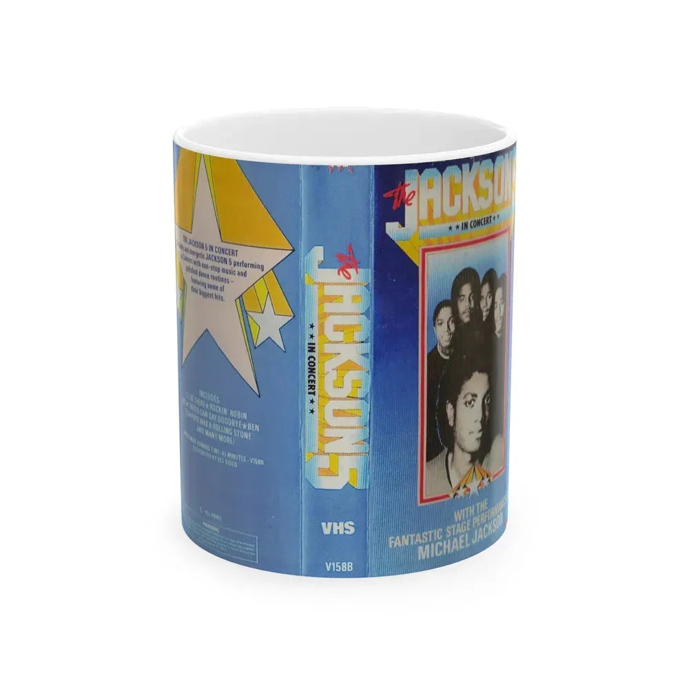 JACKSON 5 IN CONCERT (VHS COVER) - White Coffee Mug 11oz - Go Mug Yourself