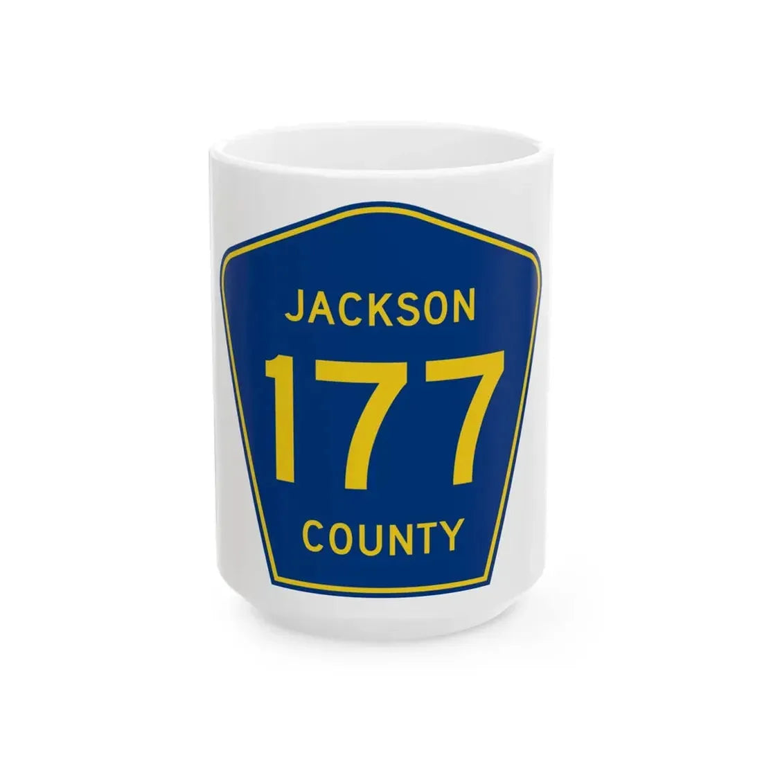 Jackson County Route 177 AR (Arkansas) (Road Sign) White Coffee Mug 15oz - Go Mug Yourself