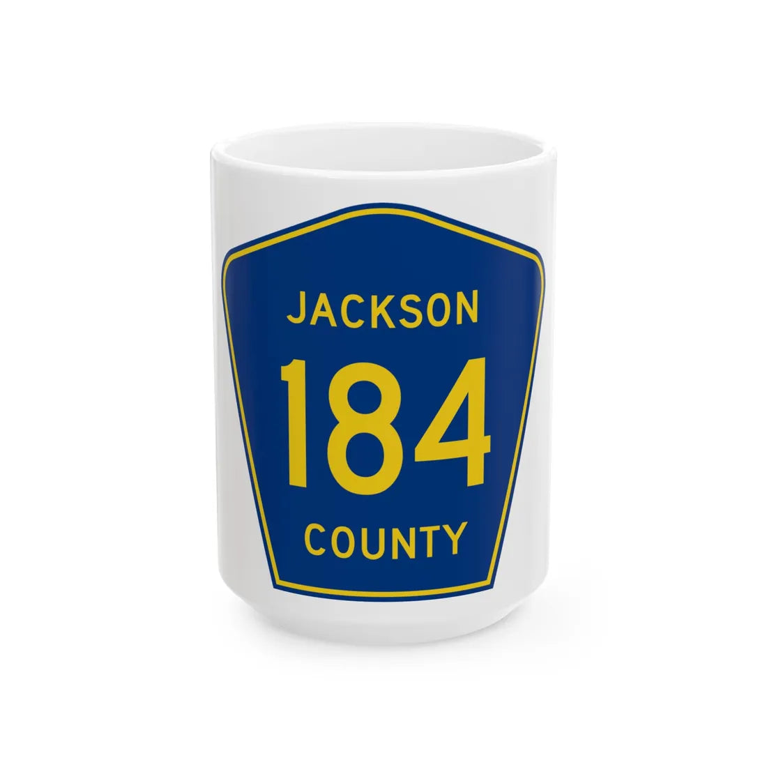 Jackson County Route 184 AL (Alabama) (Road Sign) White Coffee Mug 15oz - Go Mug Yourself