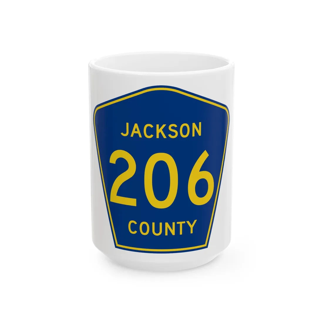 Jackson County Route 206 AL (Alabama) (Road Sign) White Coffee Mug 15oz - Go Mug Yourself