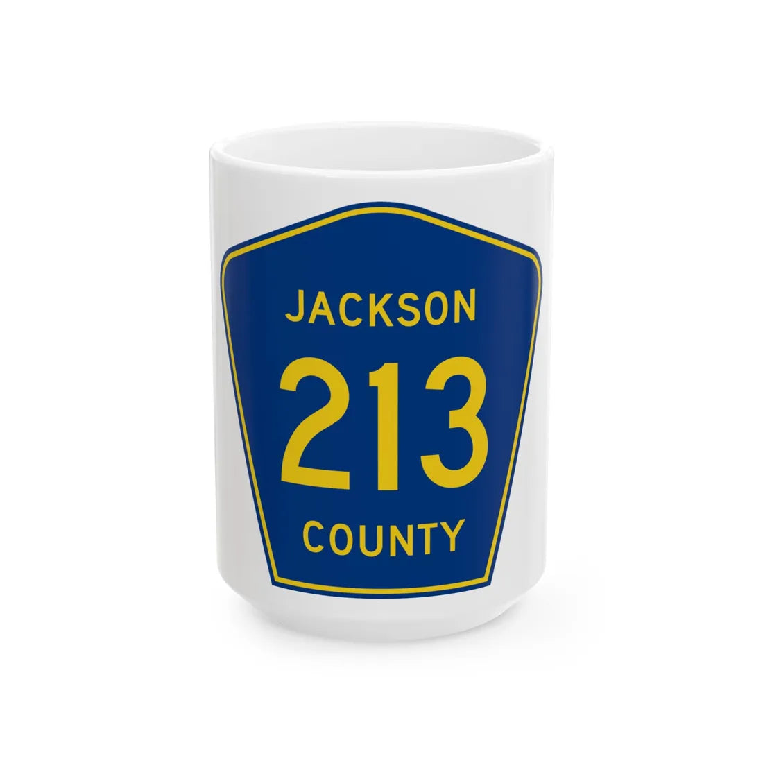 Jackson County Route 213 AL (Alabama) (Road Sign) White Coffee Mug 15oz - Go Mug Yourself