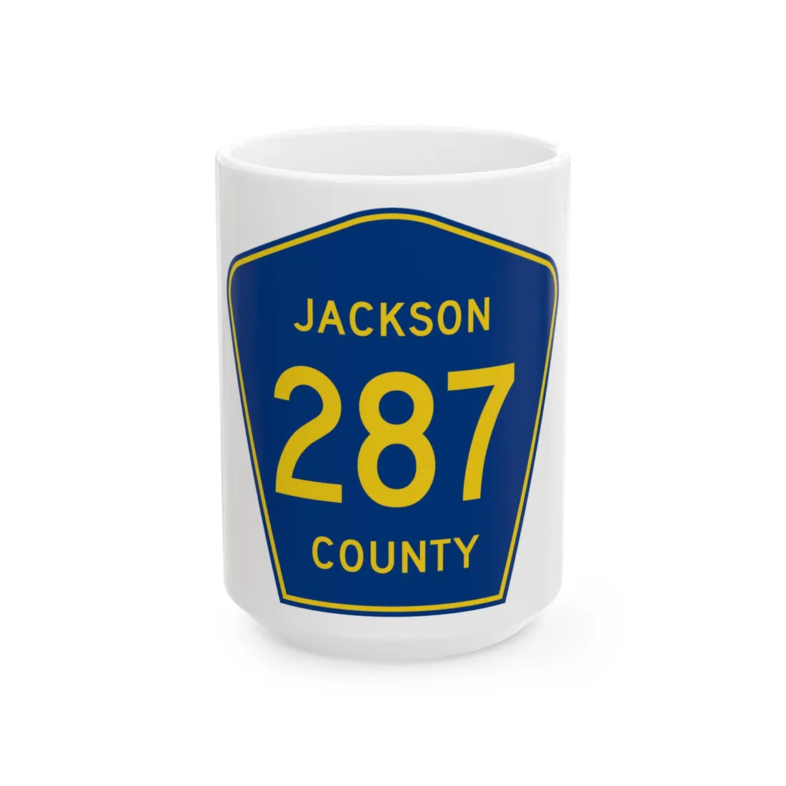 Jackson County Route 287 AL (Alabama) (Road Sign) White Coffee Mug 15oz - Go Mug Yourself
