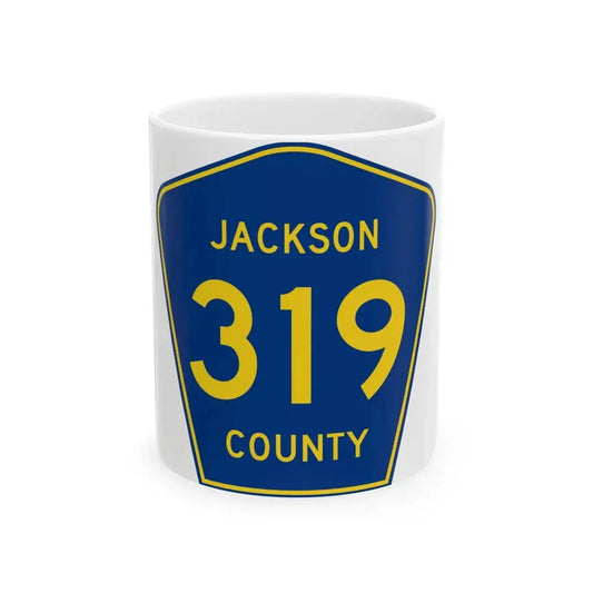 Jackson County Route 319 AR (Arkansas) (Road Sign) White Coffee Mug 11oz - Go Mug Yourself