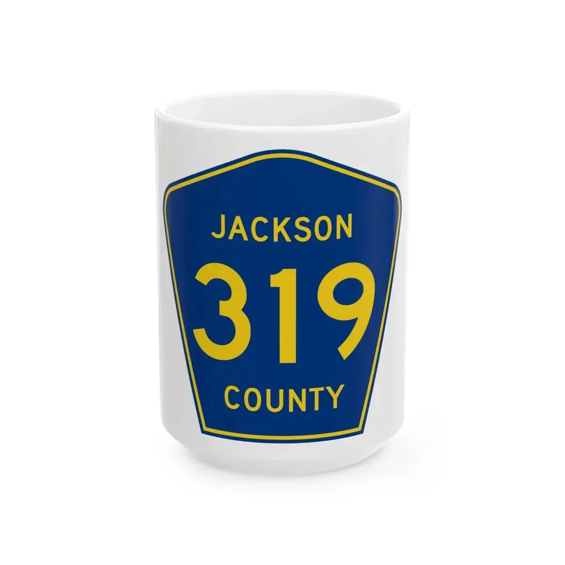 Jackson County Route 319 AR (Arkansas) (Road Sign) White Coffee Mug 15oz - Go Mug Yourself
