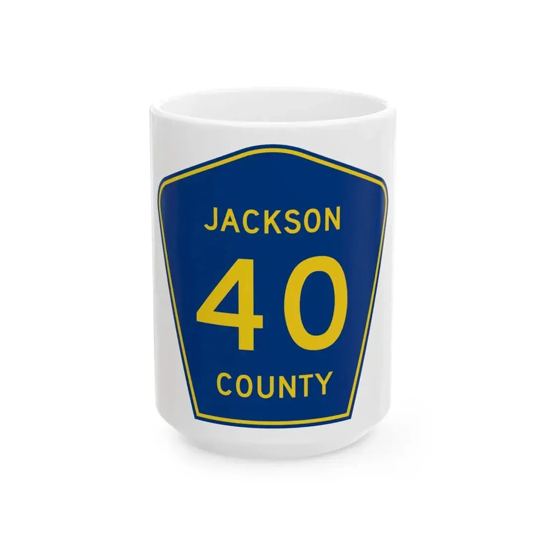 Jackson County Route 40 AR (Arkansas) (Road Sign) White Coffee Mug 15oz - Go Mug Yourself
