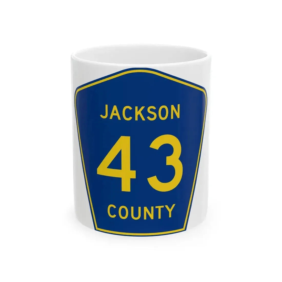 Jackson County Route 43 AR (Arkansas) (Road Sign) White Coffee Mug 11oz - Go Mug Yourself