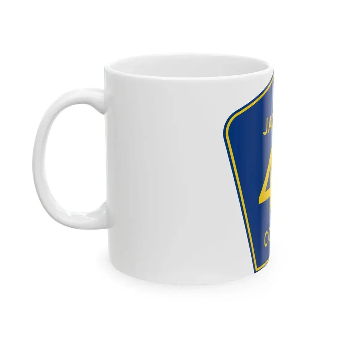 Jackson County Route 43 AR (Arkansas) (Road Sign) White Coffee Mug - Go Mug Yourself