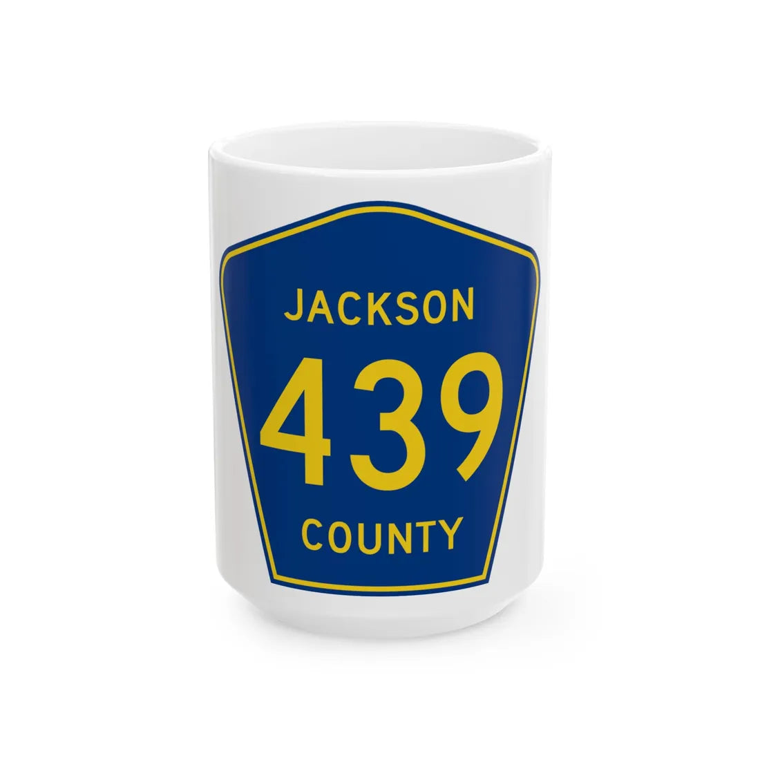 Jackson County Route 439 AL (Alabama) (Road Sign) White Coffee Mug 15oz - Go Mug Yourself