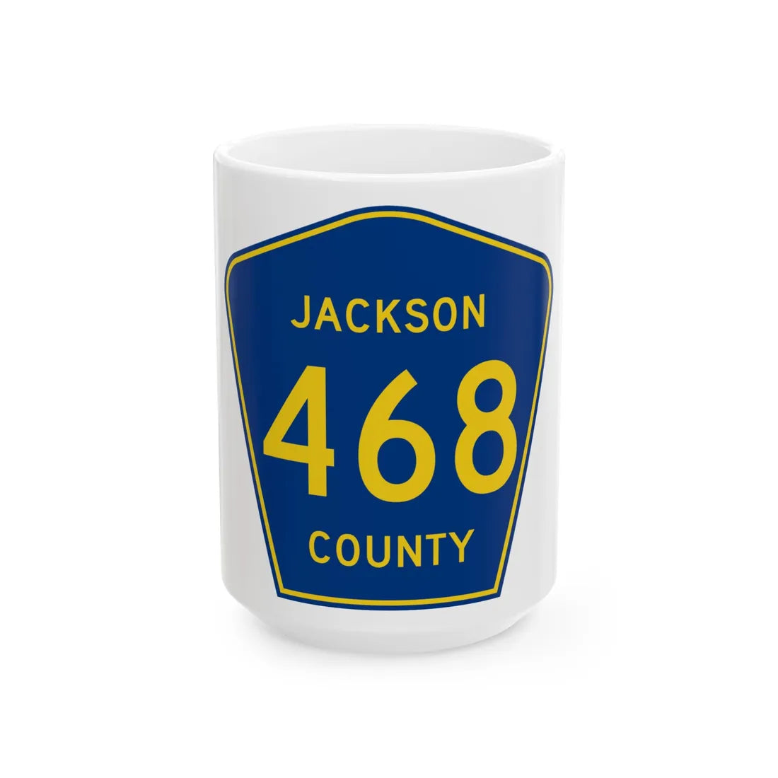 Jackson County Route 468 AL (Alabama) (Road Sign) White Coffee Mug 15oz - Go Mug Yourself