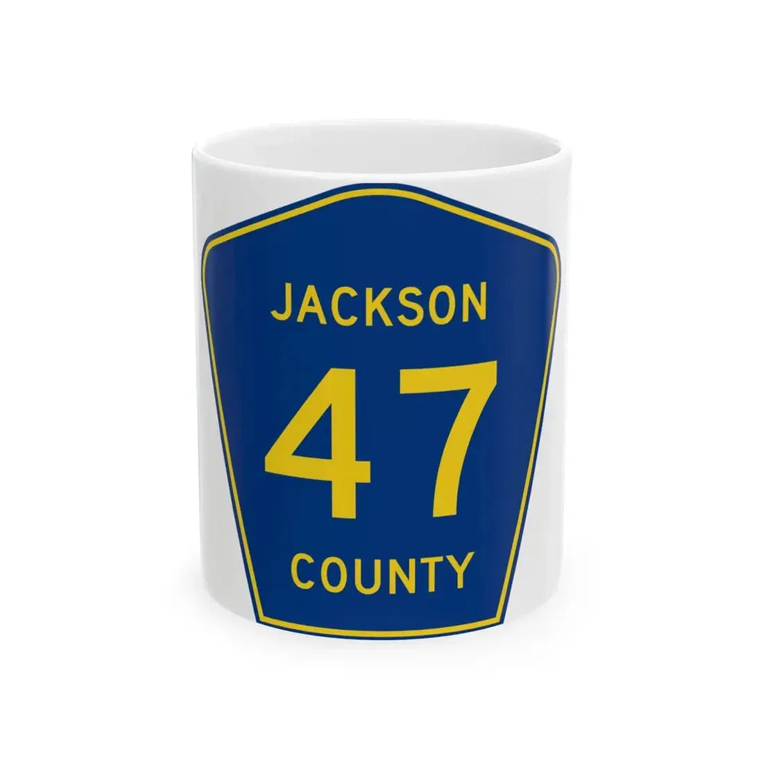 Jackson County Route 47 AR (Arkansas) (Road Sign) White Coffee Mug 11oz - Go Mug Yourself