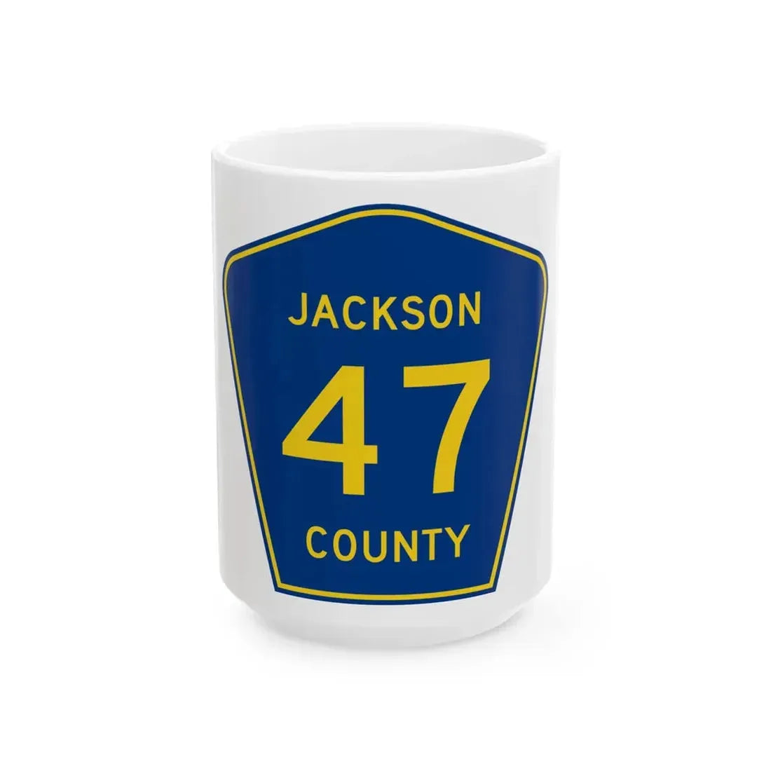 Jackson County Route 47 AR (Arkansas) (Road Sign) White Coffee Mug 15oz - Go Mug Yourself