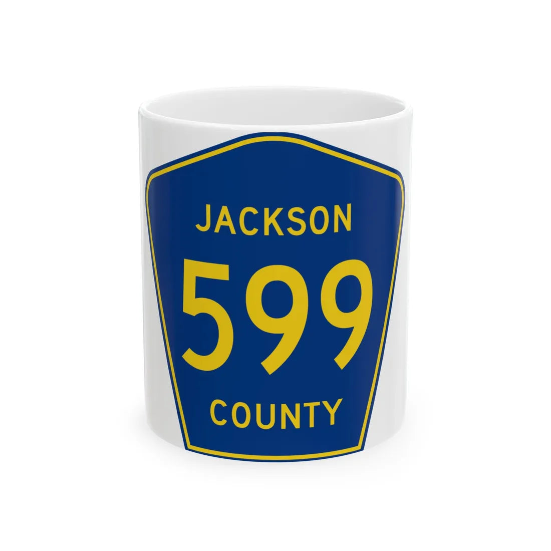 Jackson County Route 599 AL (Alabama) (Road Sign) White Coffee Mug 11oz - Go Mug Yourself