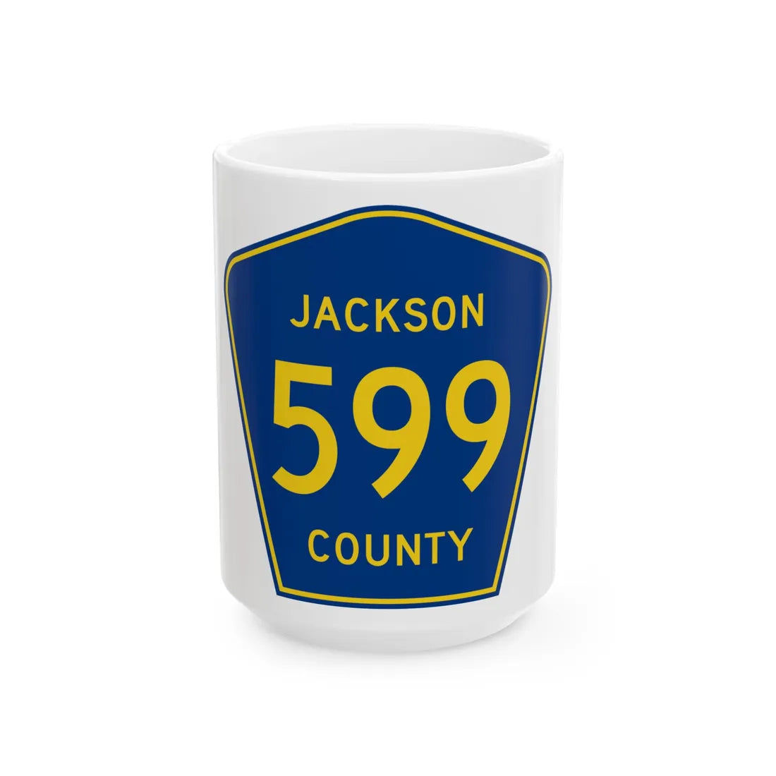 Jackson County Route 599 AL (Alabama) (Road Sign) White Coffee Mug 15oz - Go Mug Yourself