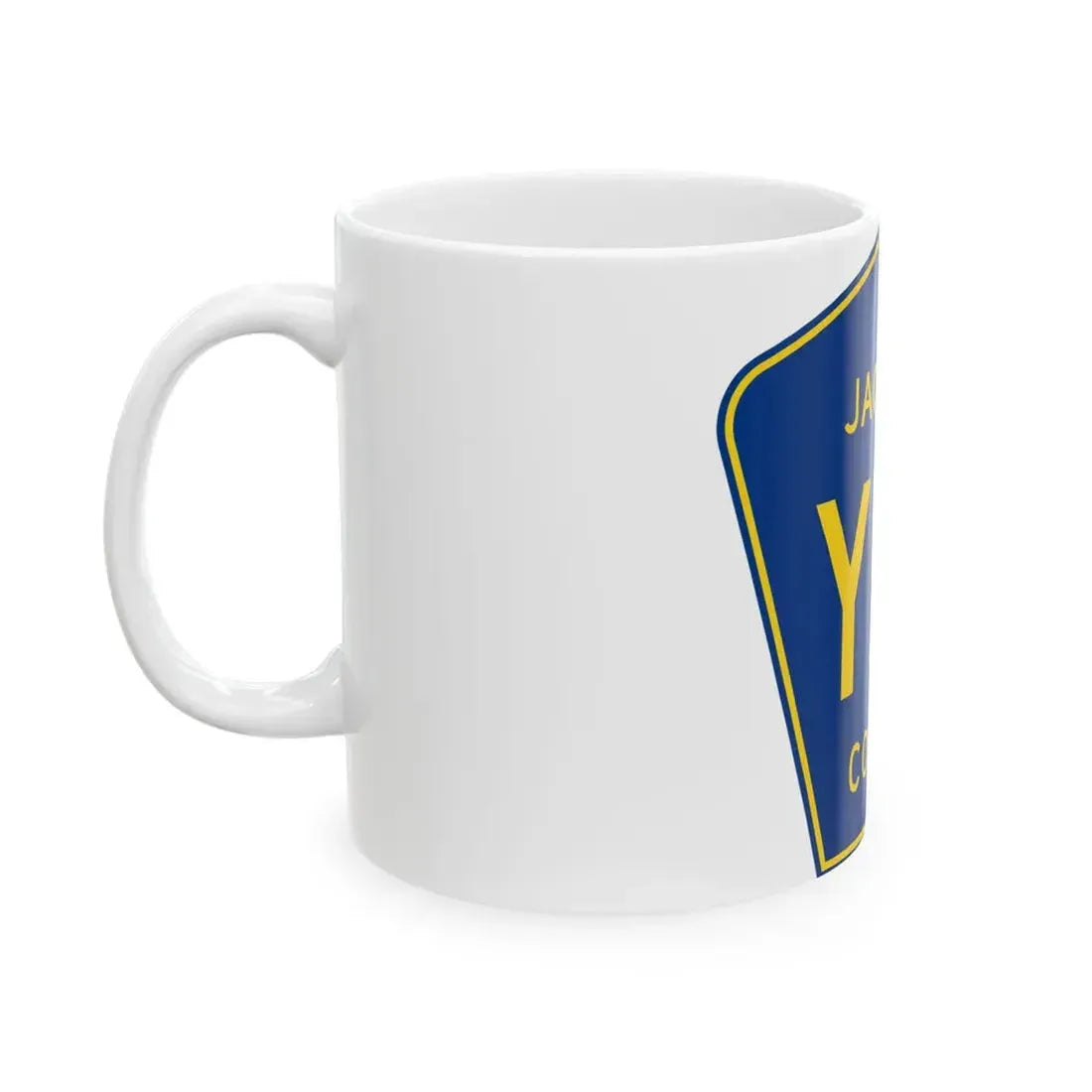 Jackson County Route Y53 IA (Iowa) (Road Sign) White Coffee Mug - Go Mug Yourself