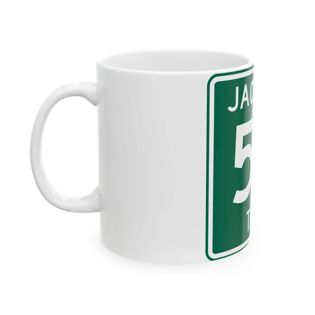 Jackson Township Route 58 Coshocton County Ohio (Ohio) (Road Sign) White Coffee Mug - Go Mug Yourself