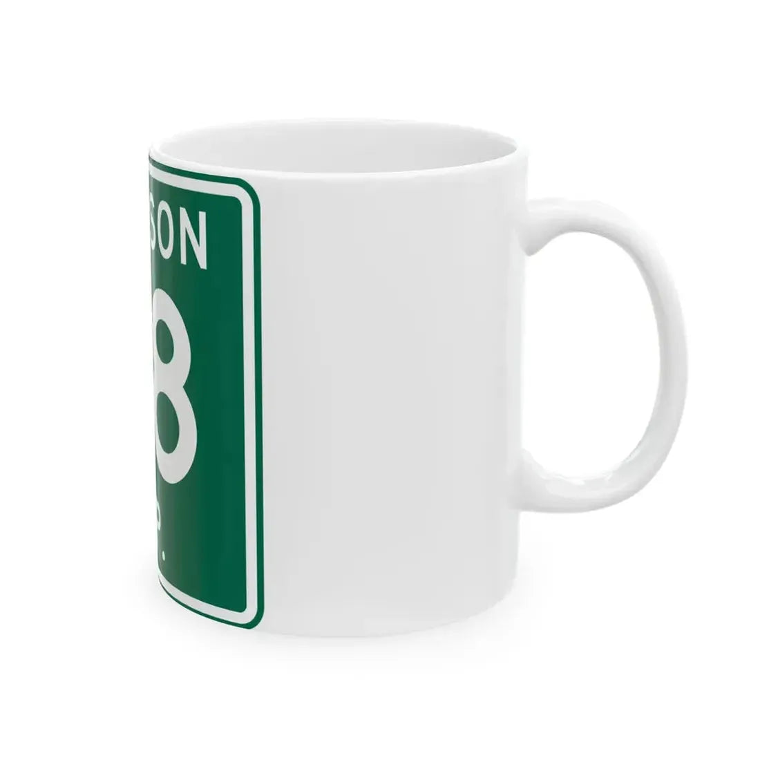 Jackson Township Route 58 Coshocton County Ohio (Ohio) (Road Sign) White Coffee Mug - Go Mug Yourself