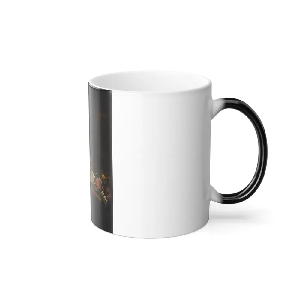 Jacques de Claeuw (1623-1694) A Vanitas Still Life of a Violin, Books, an Inkwell, Manuscripts, a Roemer-0 - Color Changing Mug 11oz - Go Mug Yourself