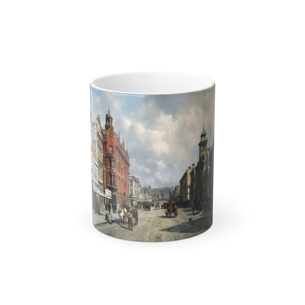 Jacques Francois Carabain (1834-1933) Queen Street, Auckland, New Zealand - Oil on canvas 1889 - Color Changing Mug 11oz 11oz - Go Mug Yourself