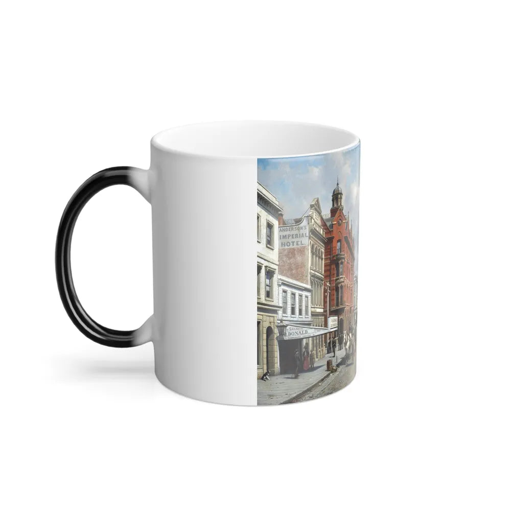 Jacques Francois Carabain (1834-1933) Queen Street, Auckland, New Zealand - Oil on canvas 1889 - Color Changing Mug 11oz - Go Mug Yourself