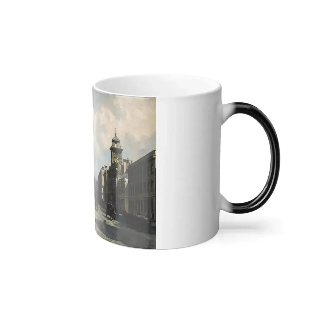 Jacques Francois Carabain (1834-1933) Queen Street, Auckland, New Zealand - Oil on canvas 1889 - Color Changing Mug 11oz - Go Mug Yourself