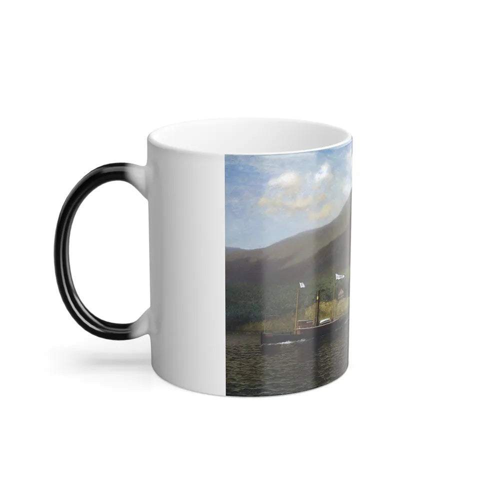James Gale Tyler (1855-1931) Tug AC Cheney Towing Barges Past Bear Mountain - Color Changing Mug 11oz - Go Mug Yourself