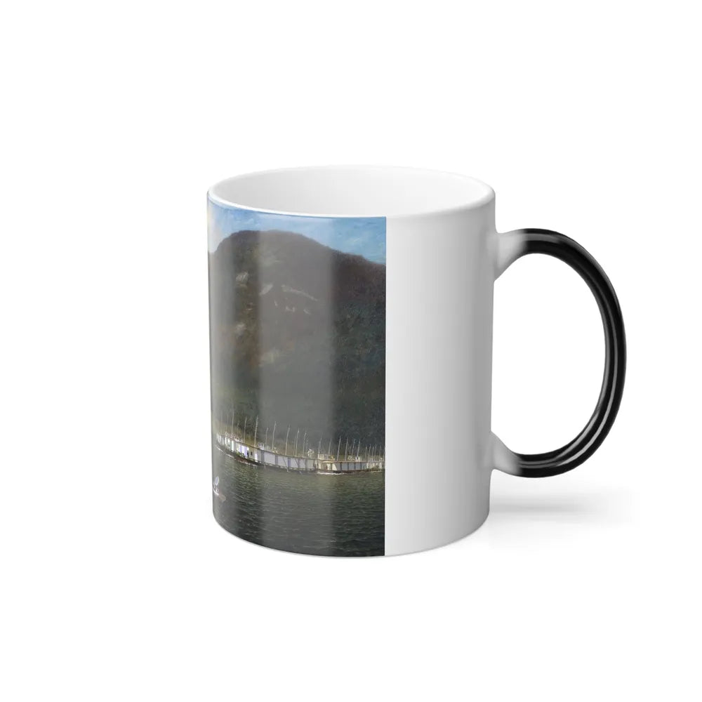 James Gale Tyler (1855-1931) Tug AC Cheney Towing Barges Past Bear Mountain - Color Changing Mug 11oz - Go Mug Yourself