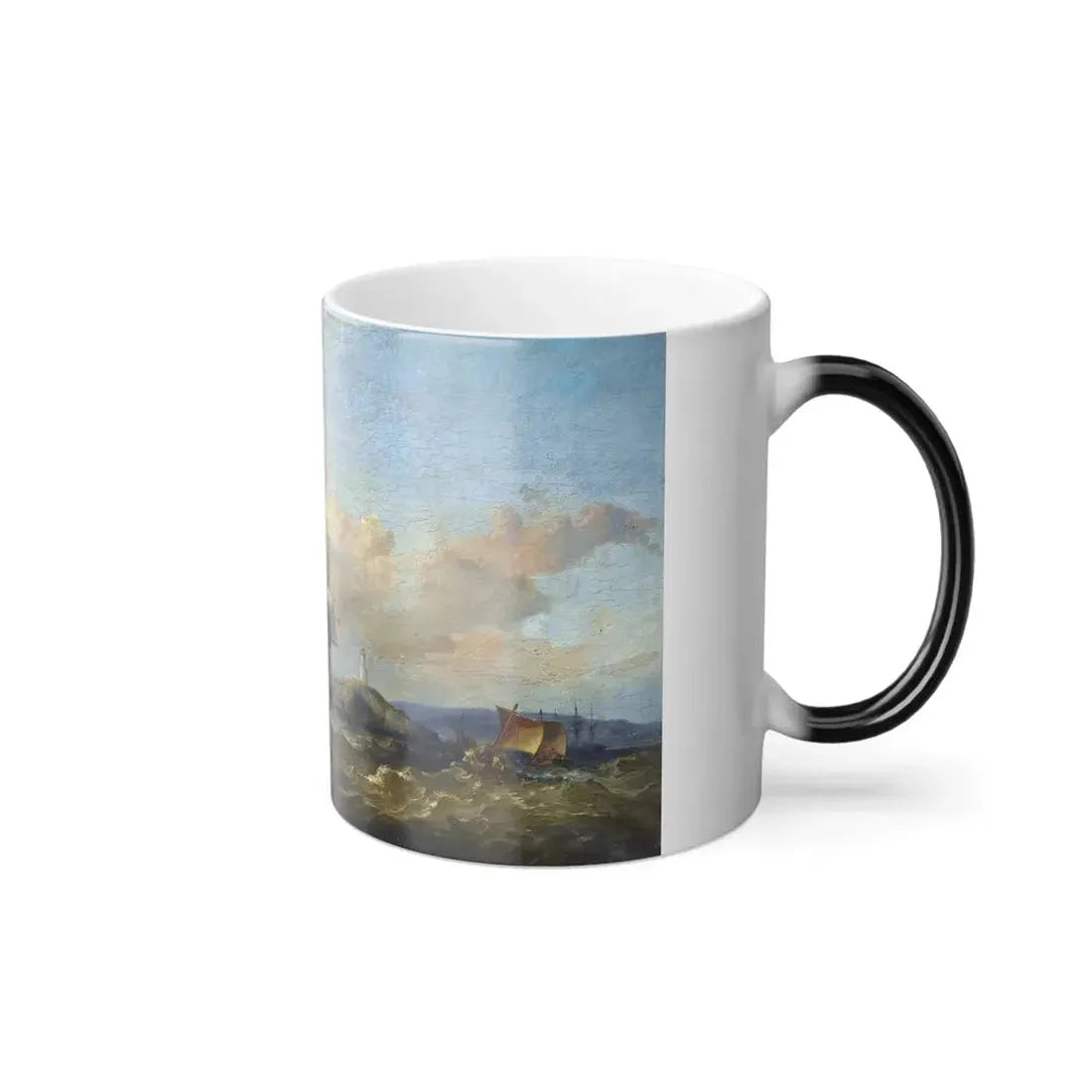 James Harris of Swansea (1810-1887) Off the Mumbles - Oil on Canvas - Color Changing Mug 11oz - Go Mug Yourself