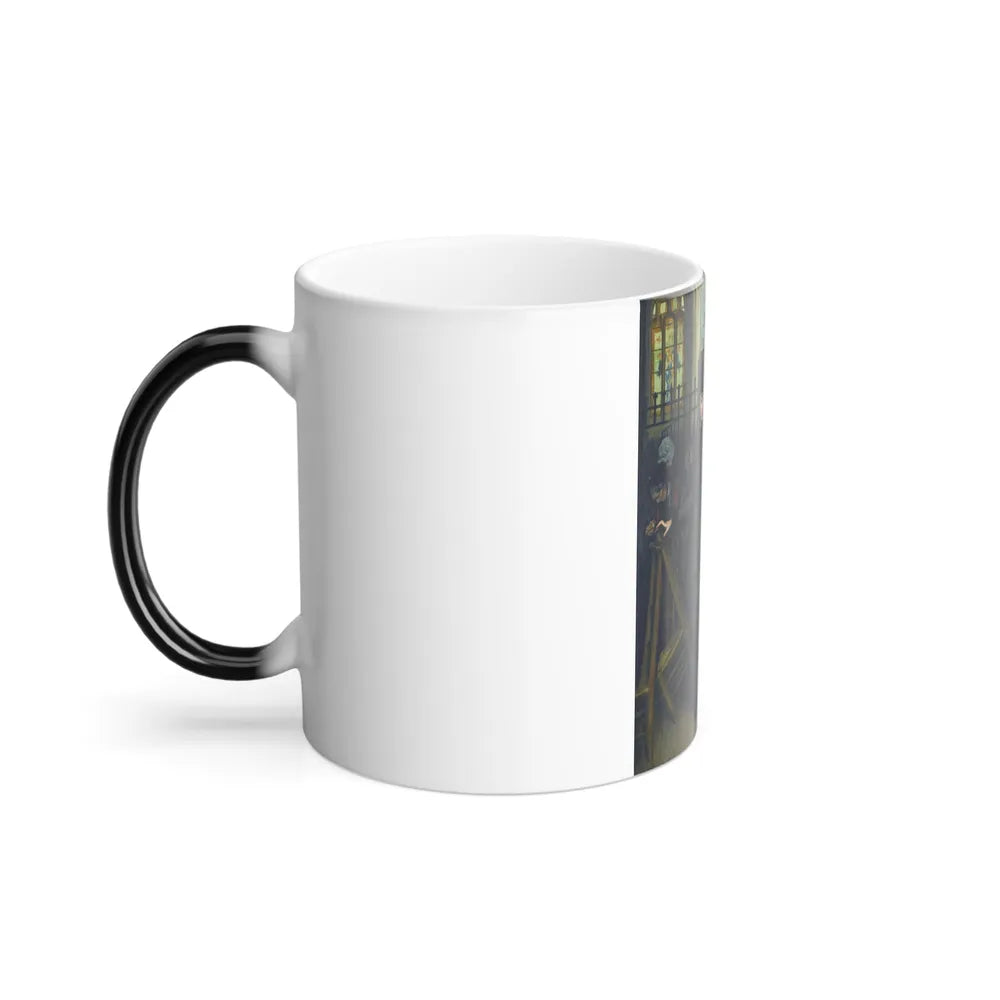 James-Jacques-Joseph Tissot (1836-1902) Dans L'Eglise (In Church) - Oil on Canvas - Color Changing Mug 11oz - Go Mug Yourself