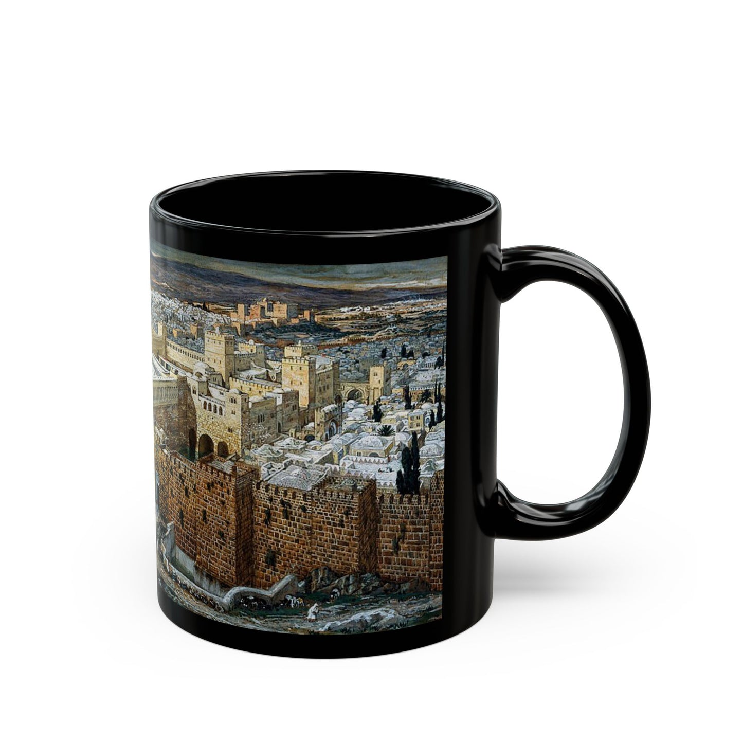 James Jacques Joseph Tissot (1836-1902) Jerusalem - Black Coffee Mug-Go Mug Yourself