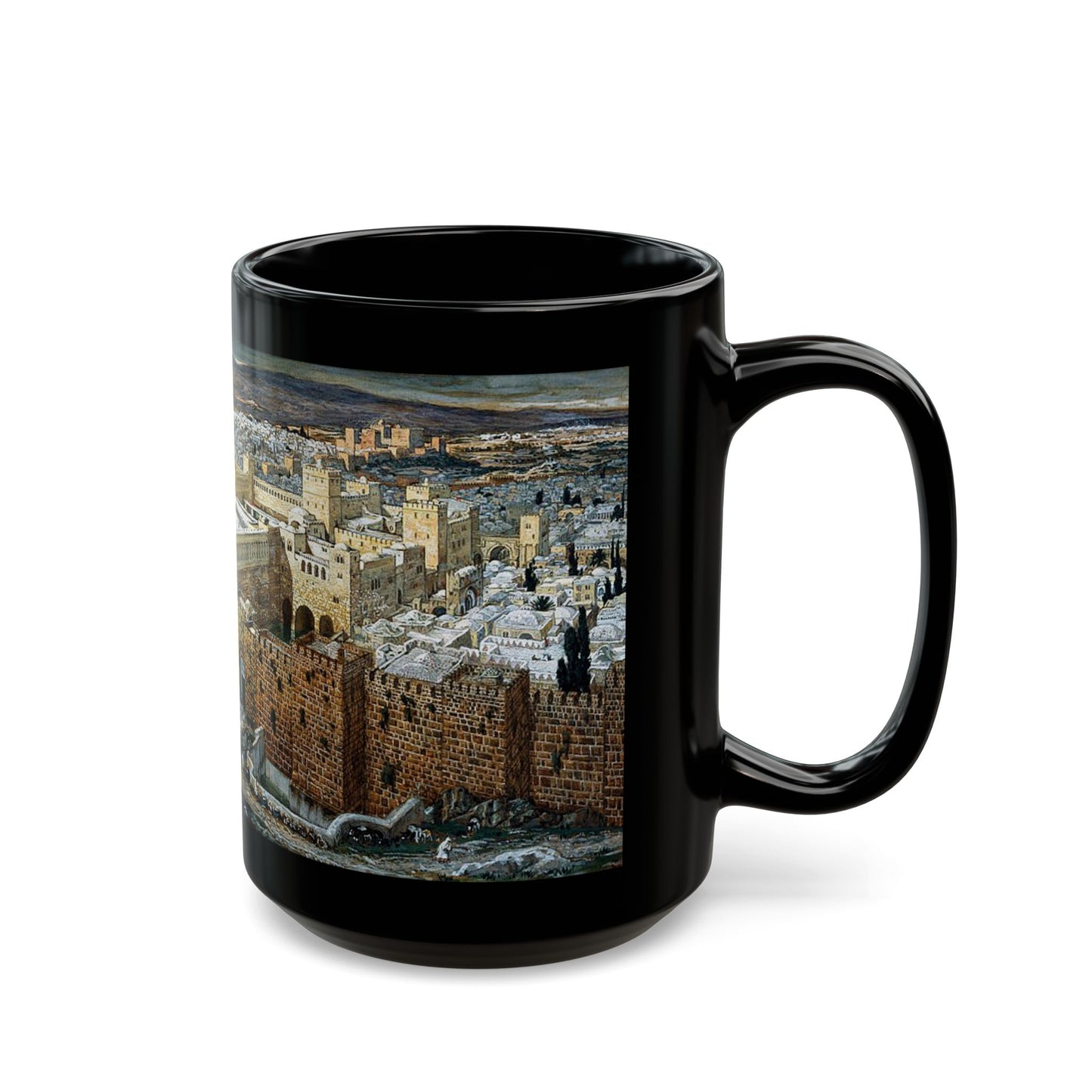 James Jacques Joseph Tissot (1836-1902) Jerusalem - Black Coffee Mug-Go Mug Yourself