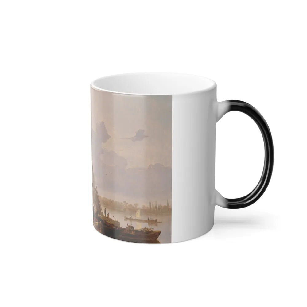 James M Burnet (1788-1816) Evening on the Thames at Battersea - Oil on panel - Color Changing Mug 11oz - Go Mug Yourself