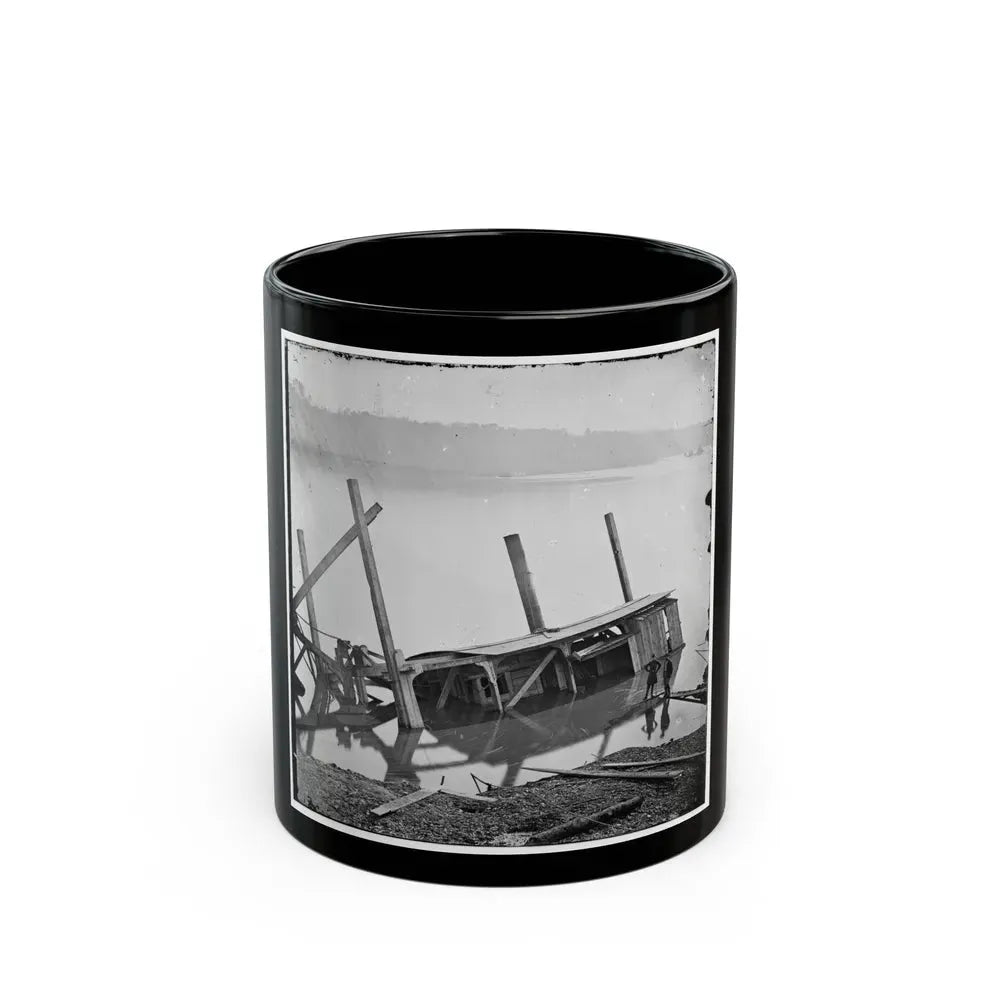 James River, Va. Butler's Dredge-Boat, Sunk By A Confederate Shell On Thanksgiving Day, 1864 (U.S. Civil War) Black Coffee Mug 11oz - Go Mug Yourself