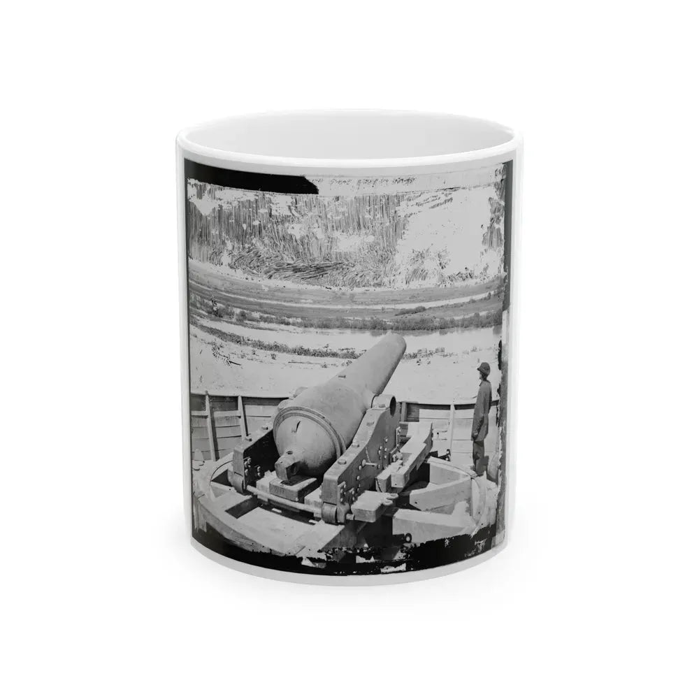 James River, Va. Confederate Gun Emplacement Above Dutch Gap (U.S. Civil War) White Coffee Mug 11oz - Go Mug Yourself