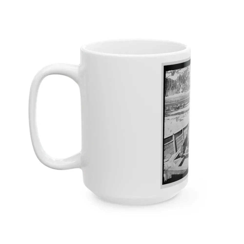 James River, Va. Confederate Gun Emplacement Above Dutch Gap (U.S. Civil War) White Coffee Mug - Go Mug Yourself