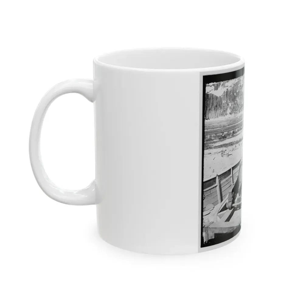 James River, Va. Confederate Gun Emplacement Above Dutch Gap (U.S. Civil War) White Coffee Mug - Go Mug Yourself