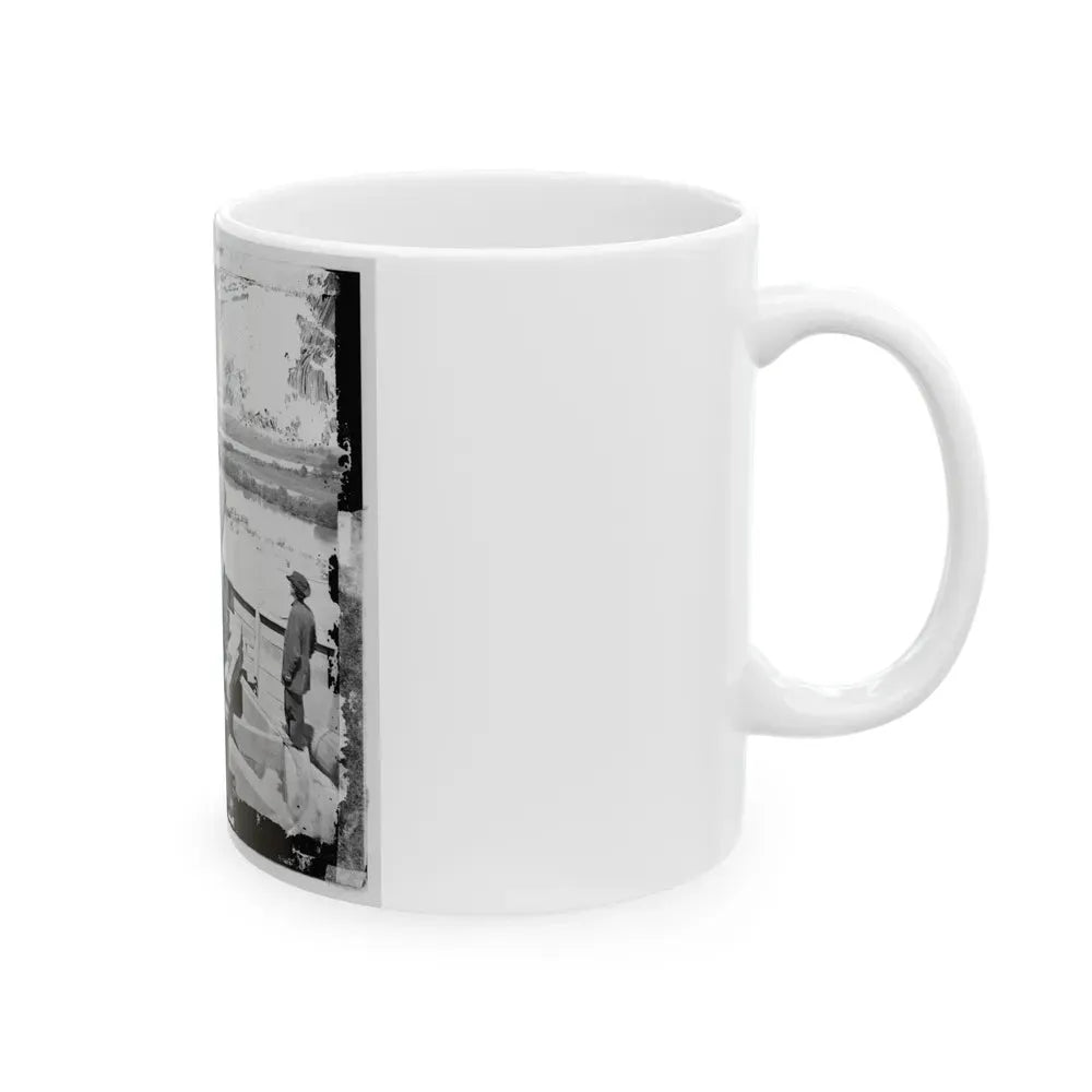 James River, Va. Confederate Gun Emplacement Above Dutch Gap (U.S. Civil War) White Coffee Mug - Go Mug Yourself