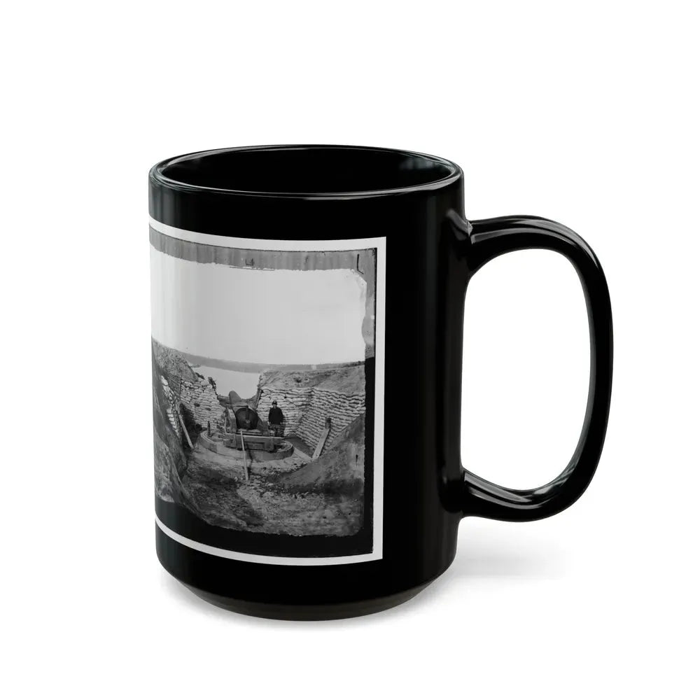 James River, Va. Confederate Gun Emplacement At Howlett House, Trent's Reach (U.S. Civil War) Black Coffee Mug - Go Mug Yourself