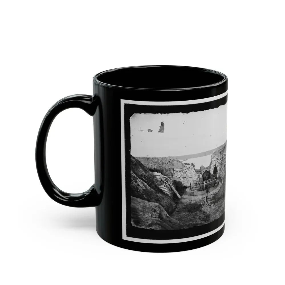 James River, Va. Confederate Gun Emplacement At Howlett House, Trent's Reach (U.S. Civil War) Black Coffee Mug - Go Mug Yourself
