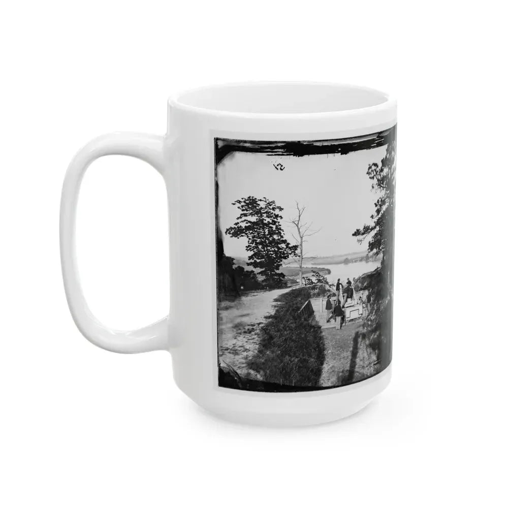 James River, Va. Confederate Gun In Battery Brooks (U.S. Civil War) White Coffee Mug - Go Mug Yourself