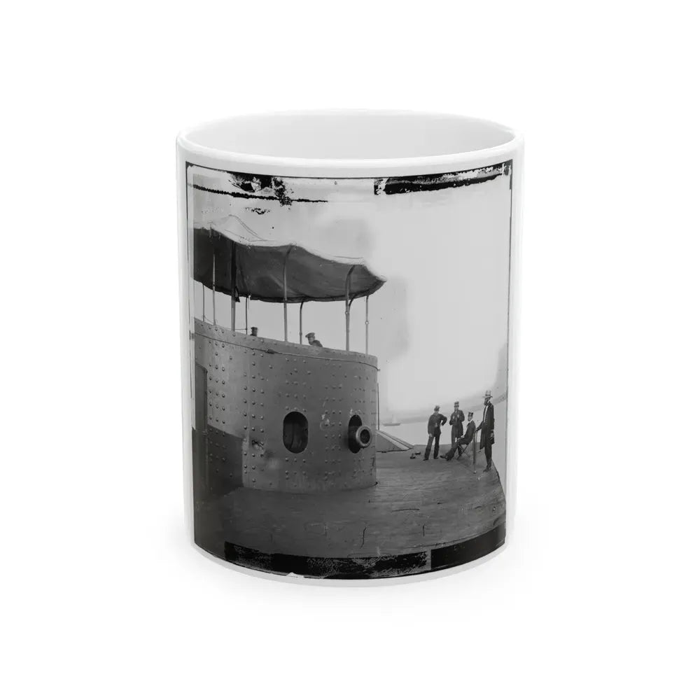 James River, Va. Deck And Turret Of U.S.S. Monitor Seen From The Bow (I.E. Stern) (U.S. Civil War) White Coffee Mug 11oz - Go Mug Yourself