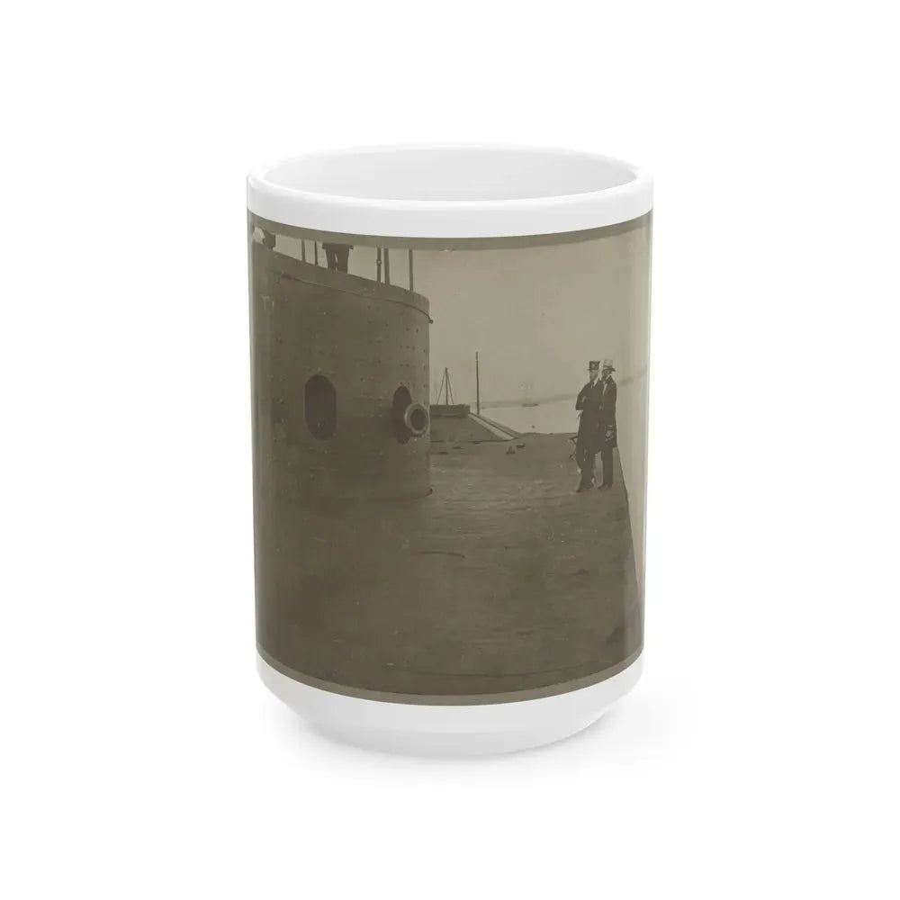James River, Va. Deck And Turret Of U.S.S. Monitor (U.S. Civil War) White Coffee Mug 15oz - Go Mug Yourself