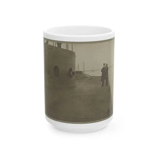 James River, Va. Deck And Turret Of U.S.S. Monitor (U.S. Civil War) White Coffee Mug 15oz - Go Mug Yourself
