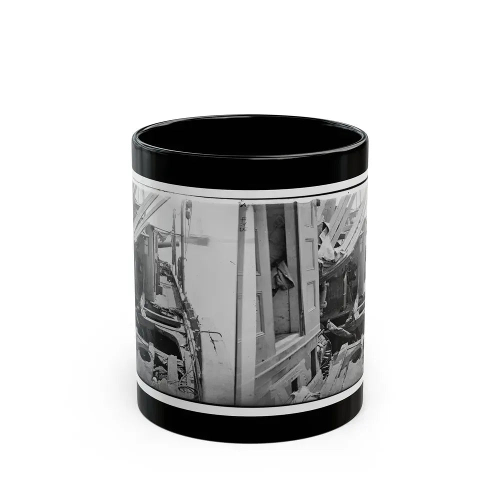 James River, Va. Deck Of Confederate Gunboat Teaser, Captured By U.S.S. Maratanza, Showing Damage From Shell Fire (U.S. Civil War) Black Coffee Mug 11oz - Go Mug Yourself