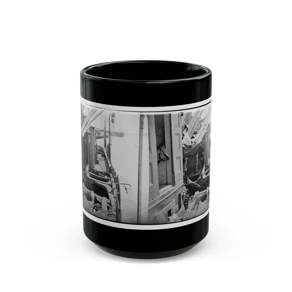 James River, Va. Deck Of Confederate Gunboat Teaser, Captured By U.S.S. Maratanza, Showing Damage From Shell Fire (U.S. Civil War) Black Coffee Mug 15oz - Go Mug Yourself
