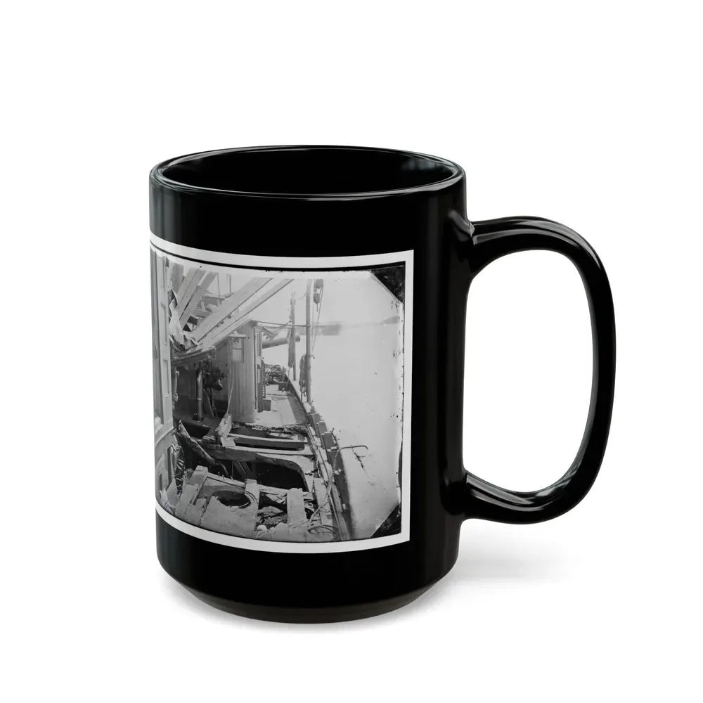 James River, Va. Deck Of Confederate Gunboat Teaser, Captured By U.S.S. Maratanza, Showing Damage From Shell Fire (U.S. Civil War) Black Coffee Mug - Go Mug Yourself