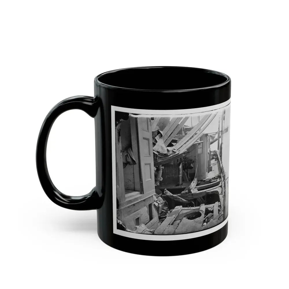 James River, Va. Deck Of Confederate Gunboat Teaser, Captured By U.S.S. Maratanza, Showing Damage From Shell Fire (U.S. Civil War) Black Coffee Mug - Go Mug Yourself