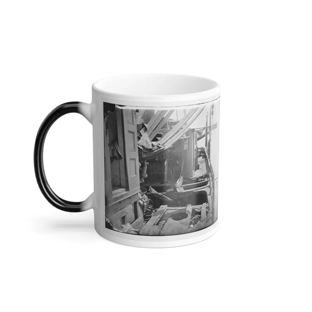 James River, Va. Deck of Confederate Gunboat Teaser, Captured by U.S.S. Maratanza, Showing Damage From Shell Fire (U.S. Civil War) Color Changing Coffee Mug 11oz - Go Mug Yourself